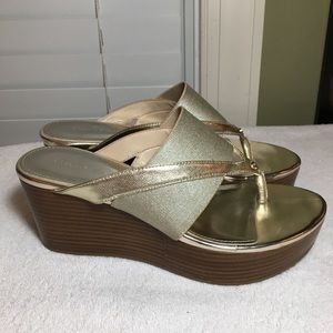 Calvin Klein gold wedges